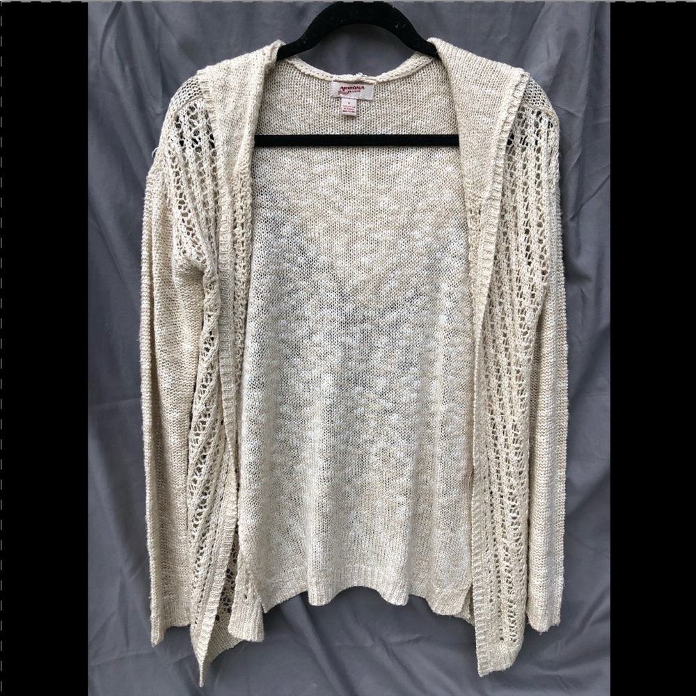 Beige Hooded Spring Cardigan